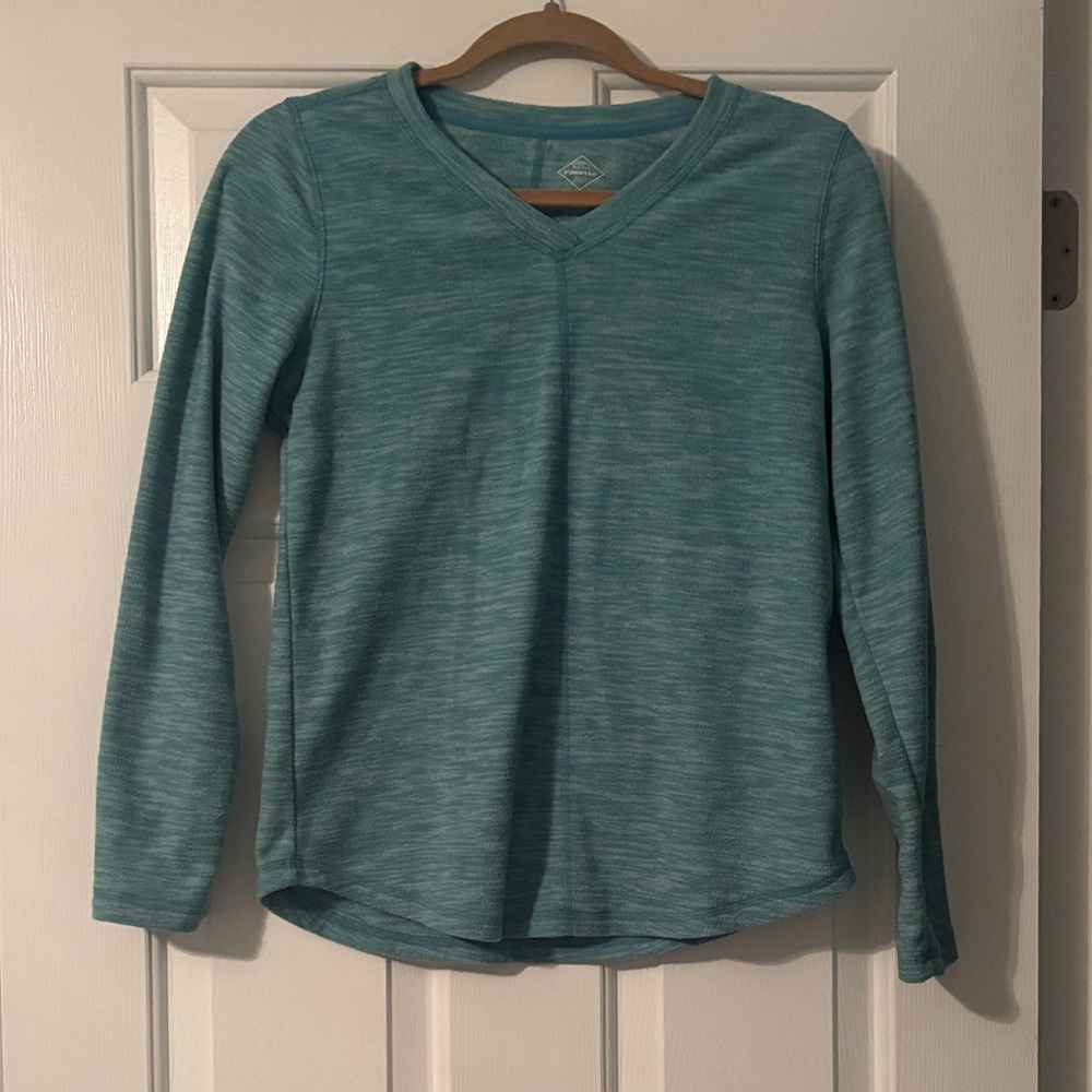 St. John's Bay Teal V-Neck Long Sleeve Shirt
